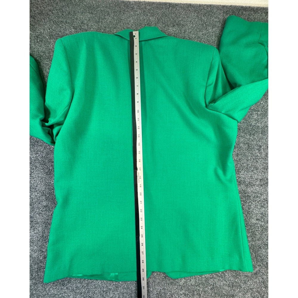 Vintage Alfred Dunner Green Blazer Women Size 14 Gold Button 80s 90s Jacket - Picture 7 of 9